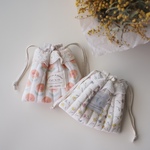 p様　リクエストのお品🌿　小さなクッション巾着｜キルティング｜ミニ巾着
