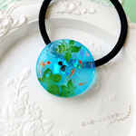 金魚とブプレリウムのヘアゴム＊水の世界 レジンアクセサリー