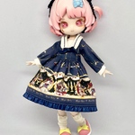 くまさんのゆめ(魔法使い) 1/12長身用セーラー襟ワンピース