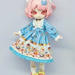 くまさんのゆめ(ベーカリー) 1/12長身用セーラー襟ワンピース