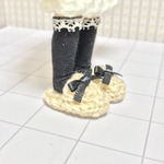 オビツ11◆ニットスリッパ◆ベージュ◆かぎ針編み