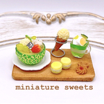 💫NEW💫メロンボウル（大）🍈メロンスイーツセット🍨ミニチュアスイーツ　ミニチュアフード