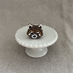 《１点もの》ビーズ刺繍・レッサーパンダリング（フリーサイズ）