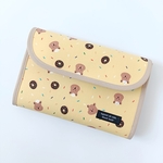 Mサイズ母子手帳ケース☆じゃばらタイプ★ドーナツくまさん🐻ファスナーポケット付き