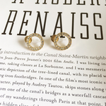 クリスタルラウンドスターダストノンホールピアス