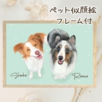 ペットちゃんの似顔絵 お描きします【犬】【猫】動物 イラスト オーダー  2Lサイズに印刷