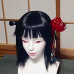 ディップアートかんざし ・赤蓮