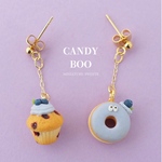 【8/2(日)21時〜販売開始】ブルーベリードーナツとカップケーキのピアス/イヤリング＊ミニチュア