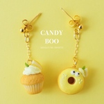 レモンドーナツ＆カップケーキのピアス/イヤリング＊ミニチュア