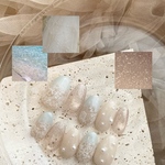 summer lace ﾈｲﾙﾁｯﾌﾟ 大人ネイル　ベージュちゅる　キラキラネイル　グラデーション　水色　夏　レースネイル　グラデーション　フラッシュ