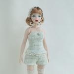 Pastel Tweed Collection（パステル ツイード コレクション）　★Bear Top & Shorts Style（ベアトップ&ショートパンツ）/Light Green（グリーン）