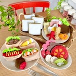 うちの子天才⭐︎作って遊ぼう‼︎おままごと☆フェルトのホットドッグ&サンドイッチのダブルセット