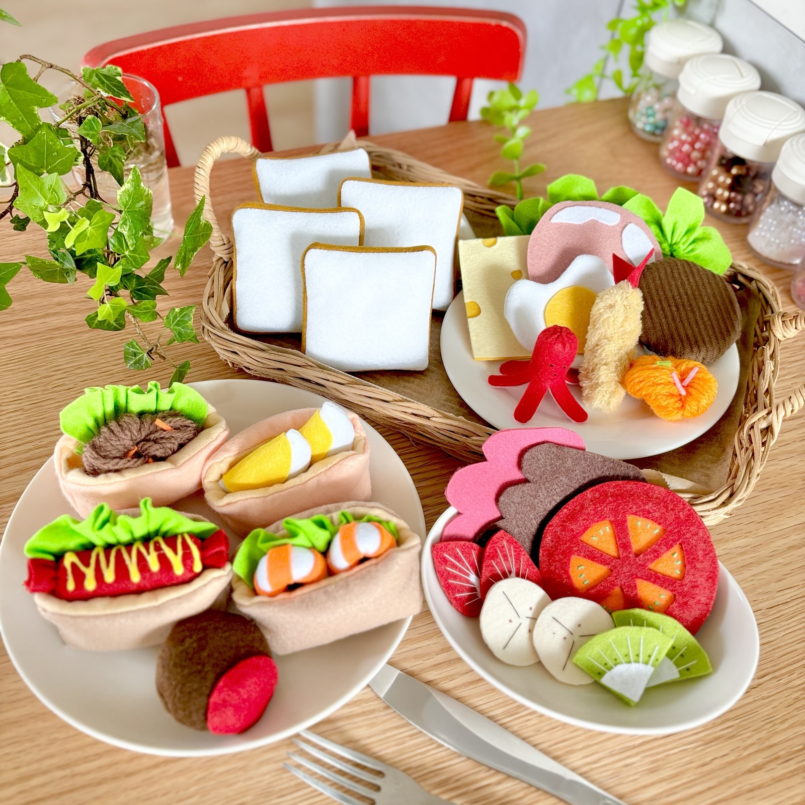 うちの子天才⭐︎作って遊ぼう‼︎おままごと☆フェルトのホットドッグ