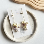 【💛💜】揺れるパールのピアス
