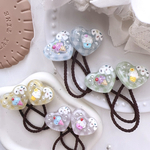 再販♡ 数量限定🍨 キラキラアイスのハートヘアゴム ゆめかわ キッズアクセ ギンガムチェック アイスヘアゴム 夏ヘアゴム サマー キッズヘアゴム レジンヘアアクセサリー ベビーヘアゴム
