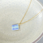 ⁂ 6/7(日)21:00発売 ⁂ アクア マーブル　＊ 陶器 ネックレス サージカルステンレス