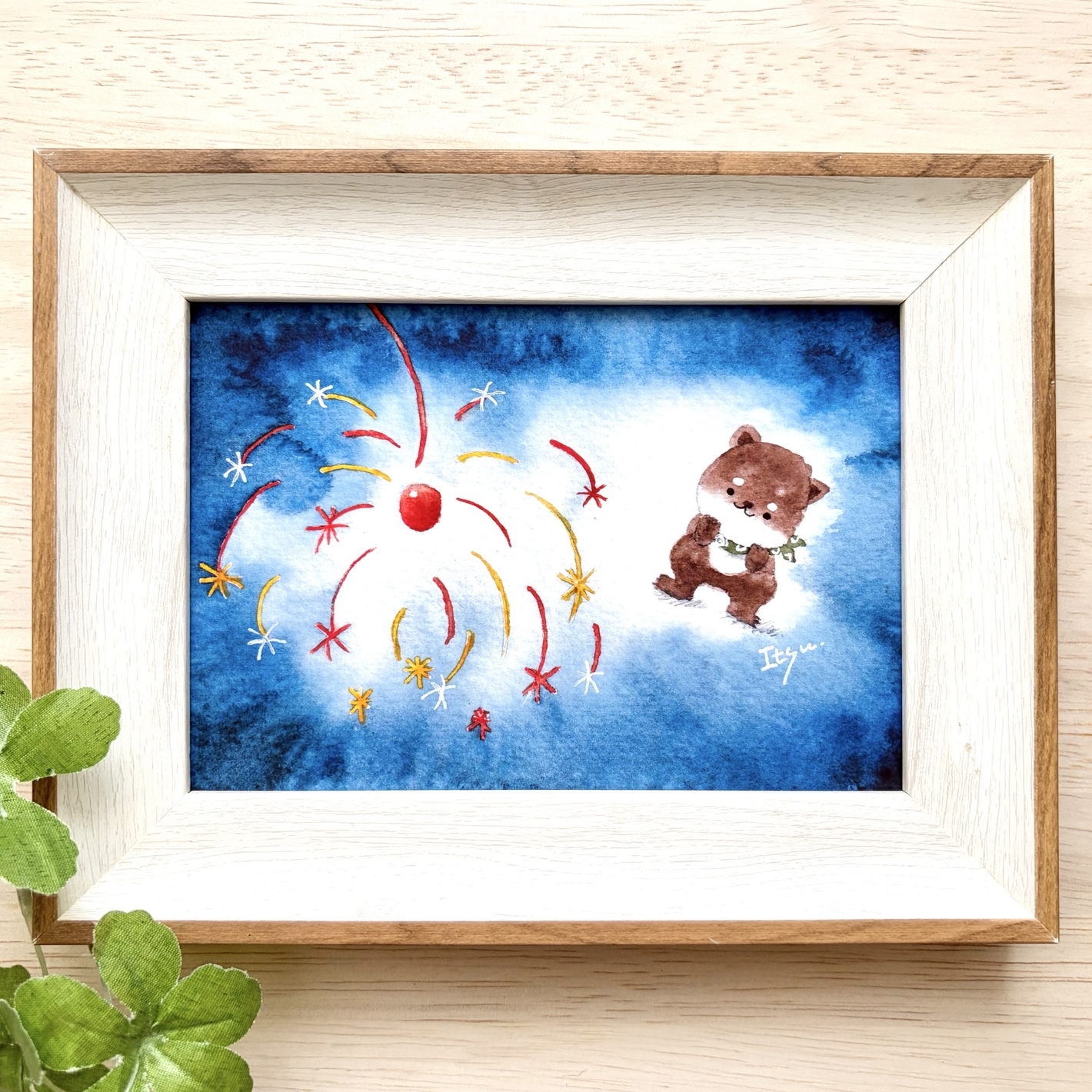 透明水彩画「静かな海」北欧イラストポストカード2枚セット 絵ハガキ