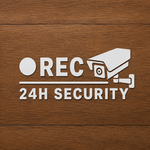 防犯カメラ REC 24H SECURITY カッティングステッカー 白【39】