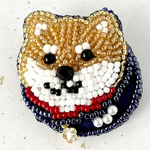 柴犬のビーズ刺繍ブローチ｜犬モチーフ｜大人かわいい和風アクセサリー｜プレゼント・ギフトにも