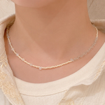 【petit  white perl】 白 × クリア ビーズネックレス チョーカー ホワイト 透明 パール necklace white 