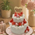 🍓苺の2段ケーキ(フェルトケーキ・小物入れ)Ｄ38