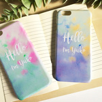 名入れ♪ 選べる2色★iPhone&Android★ HELLO I AM スマホケース