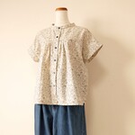 Botanical flower blouse バンドスリーブ M~Lsize 