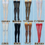 1/6.1/4ドール用ふちレース付膝上丈ソックス