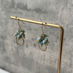 ロングセラー作品!!つぶつぶターコイズ×シェル 爽やかピアス/イヤリング🩵初夏 痛くないイヤリング 夏 人気 キラキラ 揺れる