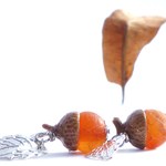 Agate どんぐり Earrings *Orange*