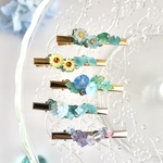 夏を楽しむヘアクリップ　お花が選べるお出かけセット　　睡蓮　朝顔　向日葵　紫陽花　ラベンダー　1つから選べます。
