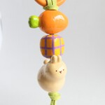 うさぎ  にんじん     石粉粘土のキーホルダー