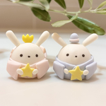 ⁂まるまるうさぎの七夕⁂ 樹脂粘土　置物　ミニチュア　織姫　彦星