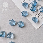 【10pcs】雪の結晶 ガラスビーズ スノーフレーク クリア ブルー