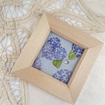 ハート紫陽花　刺繍フレーム　インテリア　置物　手刺繍　梅雨　あじさい
