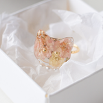 【アンティークピンク】前しか向けないネコ🐈リング
