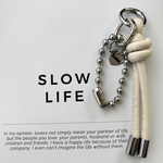 - leather charm [ white ] - バッグチャーム キーリング レザー キーホルダー 白 