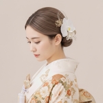 胡蝶蘭　水引アレンジ　髪飾り　Ｕピン　和玉　ヘアアクセサリー　和装　成人式　ウェディング　卒業式
