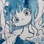 大丈夫って云ってほしかった。 ポストカードサイズ 一点物 オリジナル手描き原画イラスト