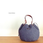 【sale!】2wayかぼちゃバッグ(indigo jersey）