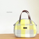 ころりんボストン(yellow x gray check)