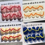 (💈)ネイルチップ うねうねネイル シンプル ニュアンス カラフル 凹凸 ぷっくりネイル