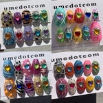 ネイルチップ キラキララメハート 柄柄ver. 派手 カラフル 動物模様 3D