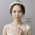 成人式　結婚式　卒業式　プラチナホワイトパールカチューシャ