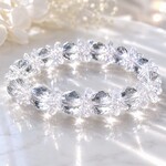 【花咲く水晶】宝石質ヒマラヤクリスタルブレスレット 天然水晶 AAA 透明感 涼やか