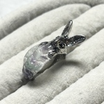 ⑤ うさぎ 天然石(フローライト) リング