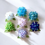 【選べる2色】雨色 紫陽花のビーズピアス・イヤリング