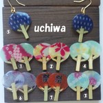 夏の涼しげなうちわのピアス