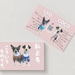 うちの子名刺♡私ども〜2頭用くすみカラー《両面印刷100枚》 選べるカラーღシンプルで見やすいღ可愛いღペット名刺ღ愛犬グッズღ愛犬名刺ღ犬名刺ღ送料無料ღセミオーダーღお急ぎ対応可ღ