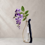  【藤】setゴールドワイヤーフラワーベースの一輪挿しアレンジ｜アーティフィシャルフラワー 花瓶アレンジ| 春｜ギフト・インテリア雑貨